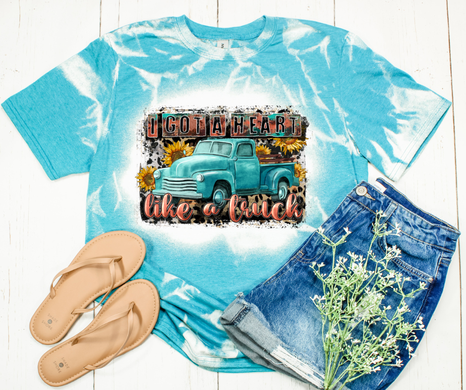 Heart like a truck w/ blue truck